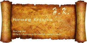 Hornung Kriszta névjegykártya
